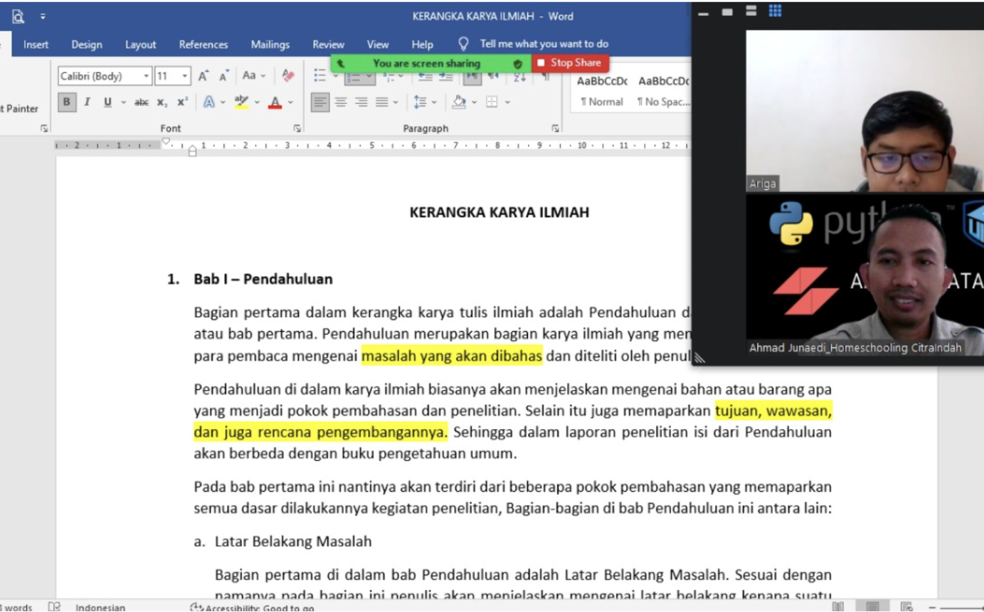Kegiatan Belajar Daring